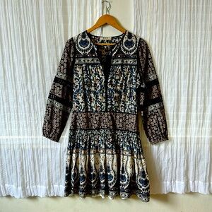 SEA NEW YORK dress, size 8; Blue, Black, Peach, Off White.